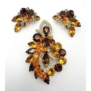 Vintage Signed Eisenberg Ice Brooch & Earrings Set #6409
